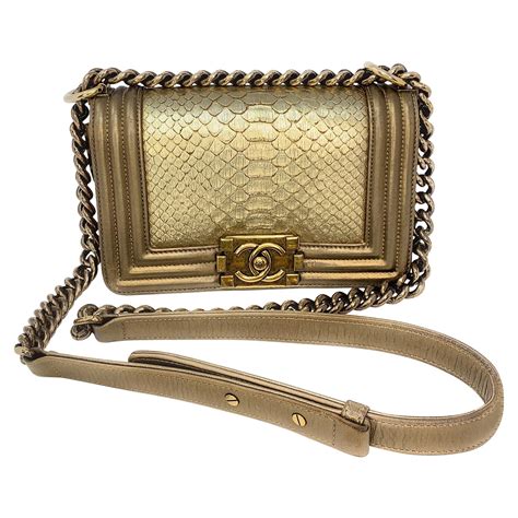 chanel boy python gold|coco chanel boys bag.